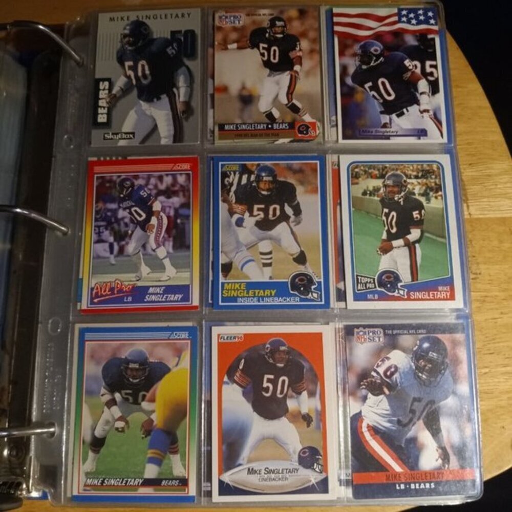 Mike Singletary 9 Card Lot Chicago Bears